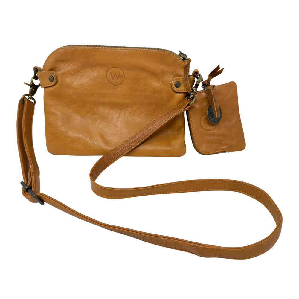 Wanderers Travel Co Crossbody Bag & Wallet Set Tan Leather Adjustable Everyday
